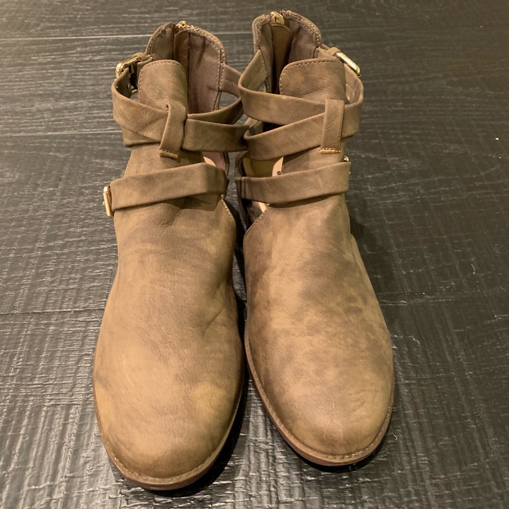 JustFab Cognac Booties